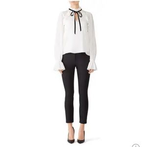 S MONIQUE LILLIER Victorian BLOUSE TIE FRONT SHIRT